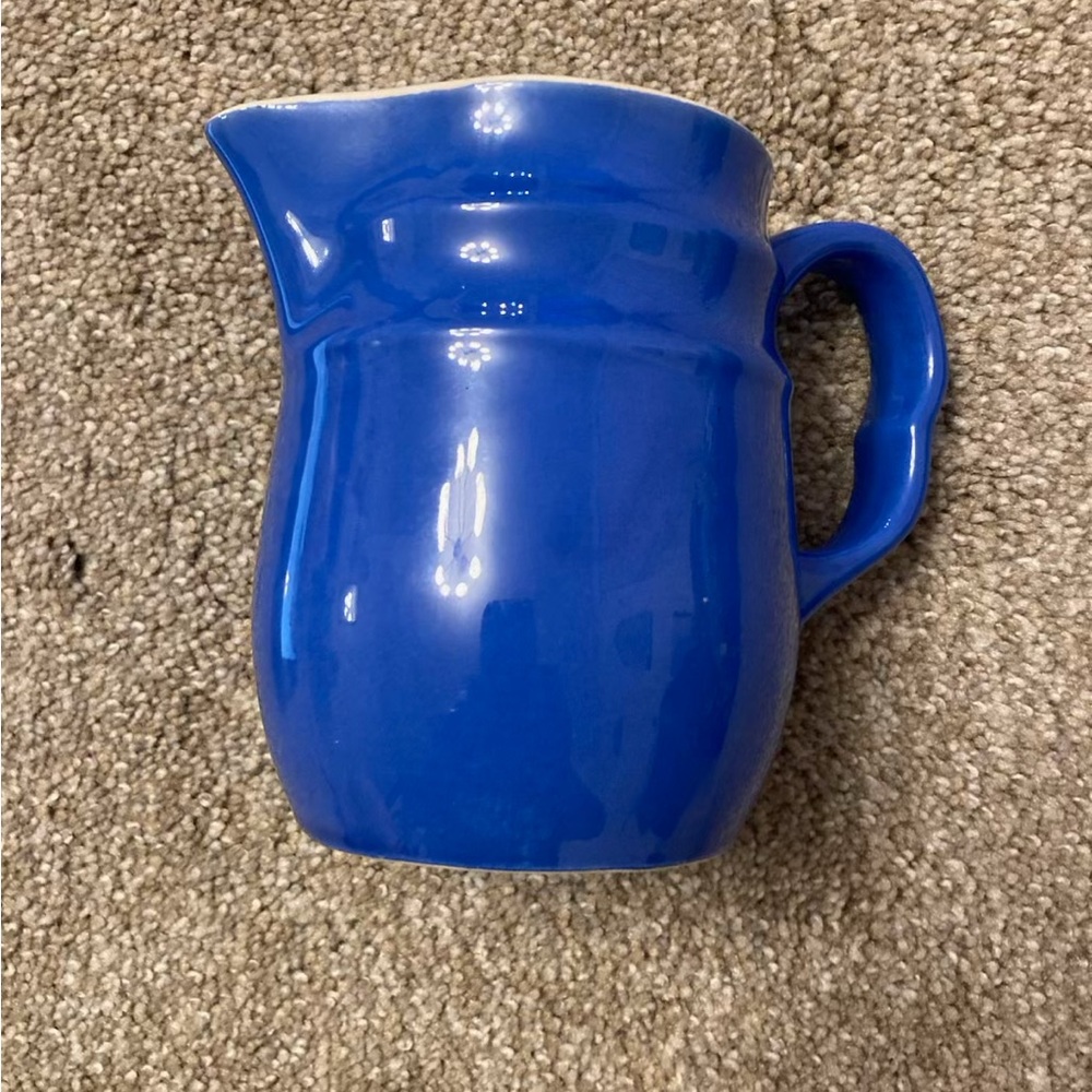 5 in Oxford Stoneware vintage Blue Ceramic Pitcher